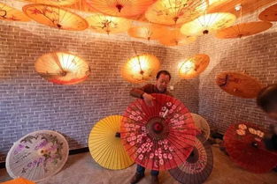 徽玩 涇縣油布傘,遮風擋雨,古色古香